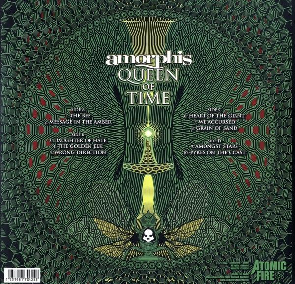 Albumcover mit grünem und goldenem Design. Der Text enthält den Bandnamen und Songtitel.