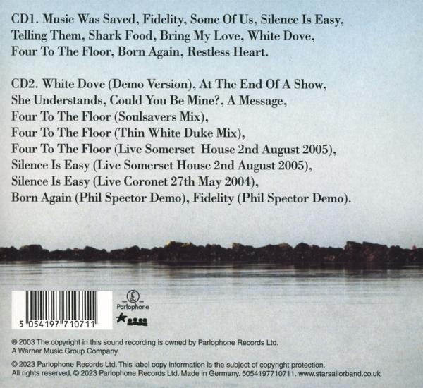 CD-Cover mit Titelliste und Text auf hellblauem Hintergrund.