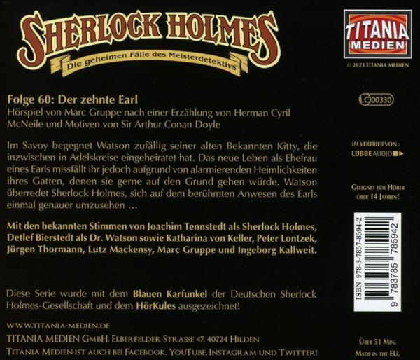 Holmes Sherlock - Folge 60-Der Zehnte Earl  - (CD)