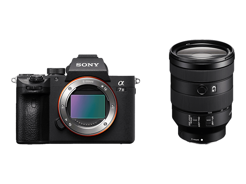 SONY Alpha 7 III Body + FE 24-105 mm F4 G OSS Systemkamera mit Objektiv 24 - 105 mm, 7.5 cm Display Touchscreen, WLAN