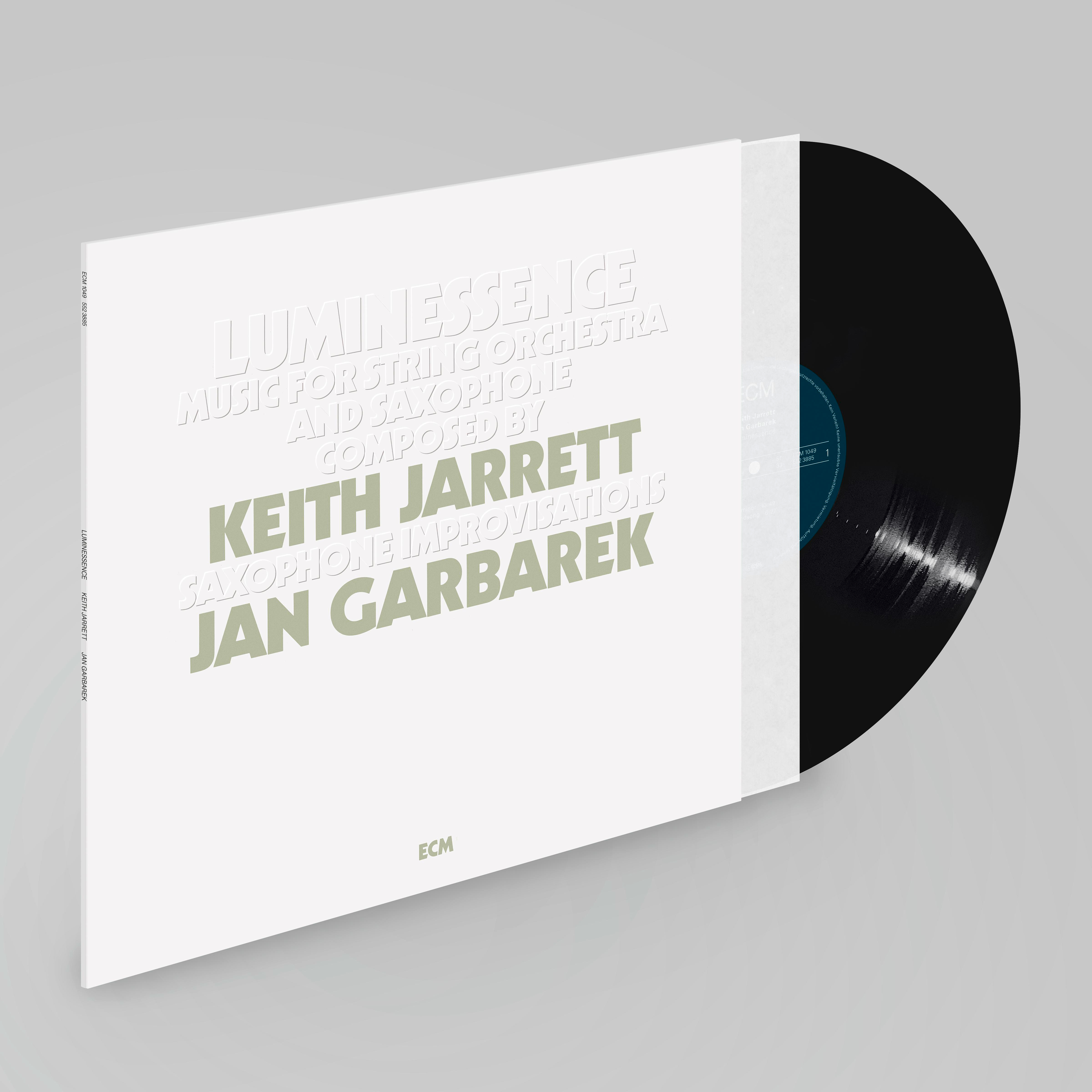 Ein Vinyl-Schallplatten-Albumcover mit Text und einer schwarzen Schallplatte, die herausragt.