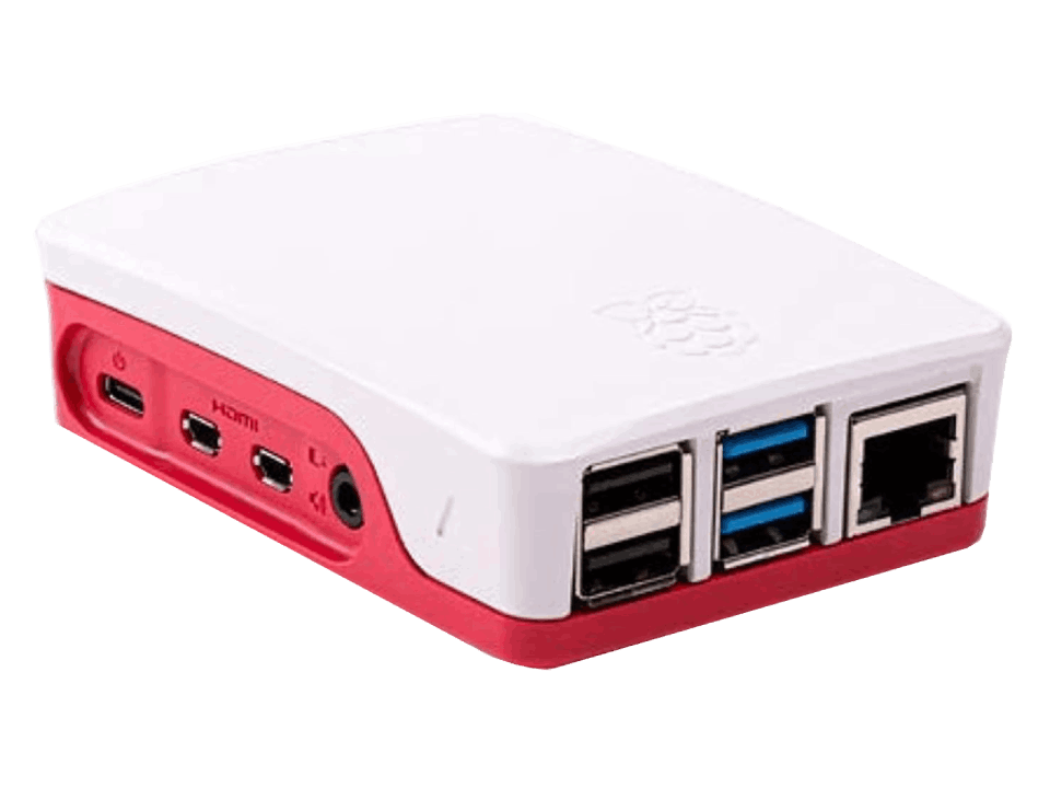 Chasis PC - Caja para Raspberry Oficial Pi 3, Montaje fácil a presión, Rojo, Blanco 