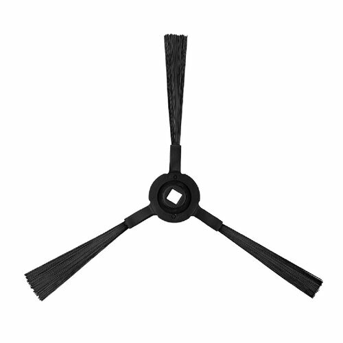 Czarna szczotka do odkurzacza z trzema włosiami skierowanymi na zewnątrz.