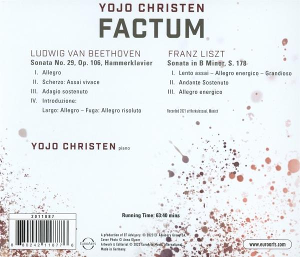 CD-Cover mit Noten und Text über eine Klavieraufführung von Beethoven und Liszt.