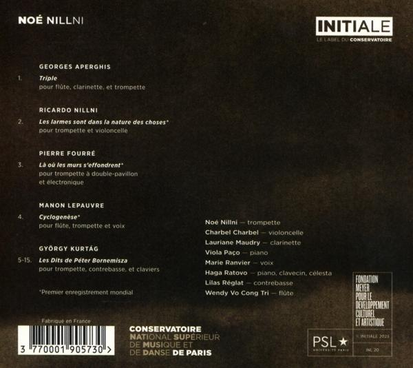 CD-Cover mit Text auf Französisch. Listet Komponisten und Musiker für verschiedene Musikstücke auf.