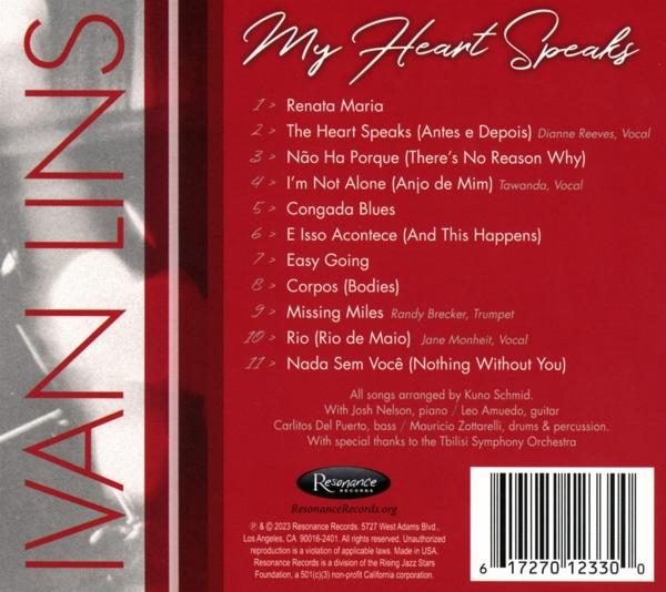 CD-Cover von 'My Heart Speaks' mit Titelliste und Credits.