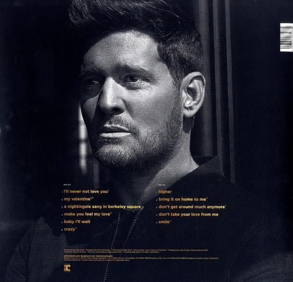 Albumcover mit Michael Bublés Gesicht. Text auf der Rückseite über das Album.