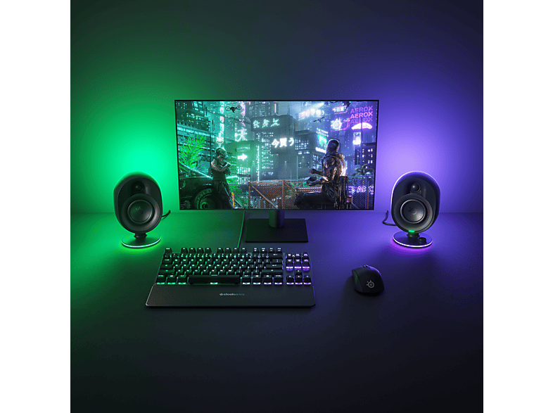 STEELSERIES Arena 7 RGB Aydınlatmalı 2.1 Oyun Hoparlörleri Siyah_2