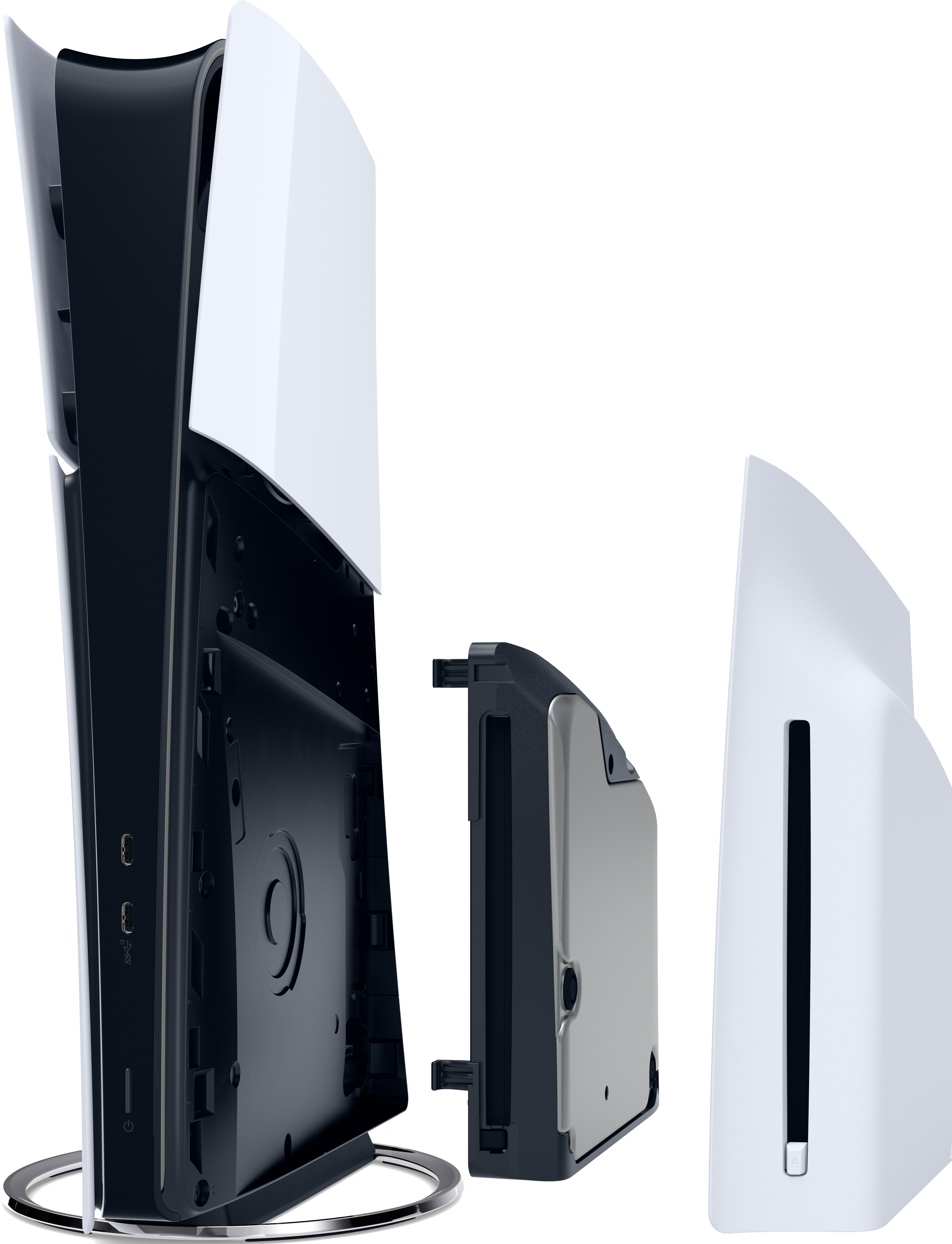 PlayStation 5 mit entfernten Seitenwänden.