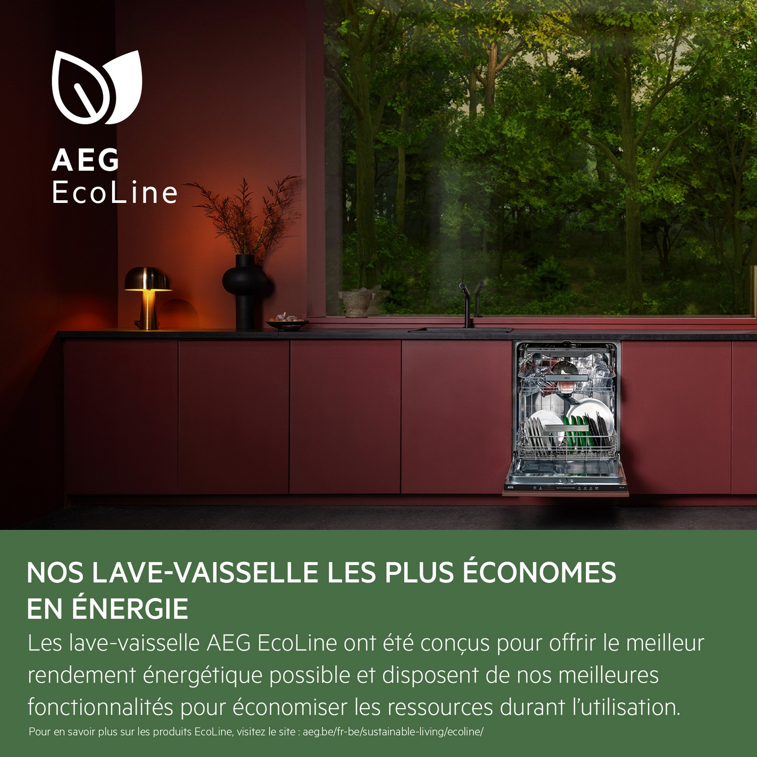 Un lave-vaisselle avec un fond de forêt.