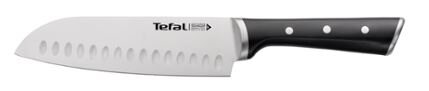 Biało-czarny nóż Tefal z czarną rękojeścią i białym ostrzem.