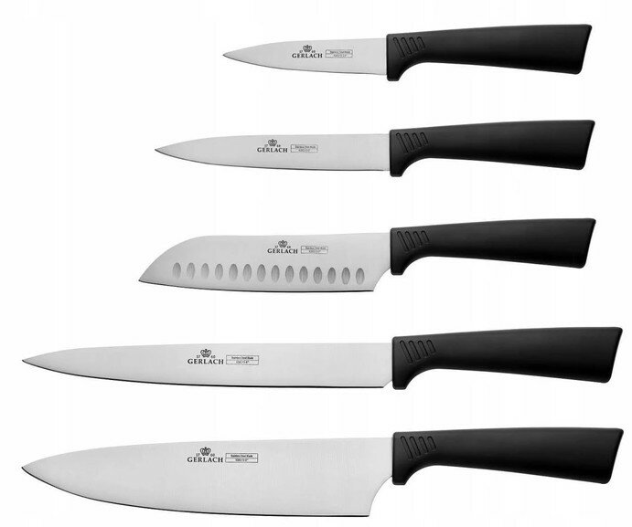 Zestaw noży w bloku GERLACH Smart Black 5 szt