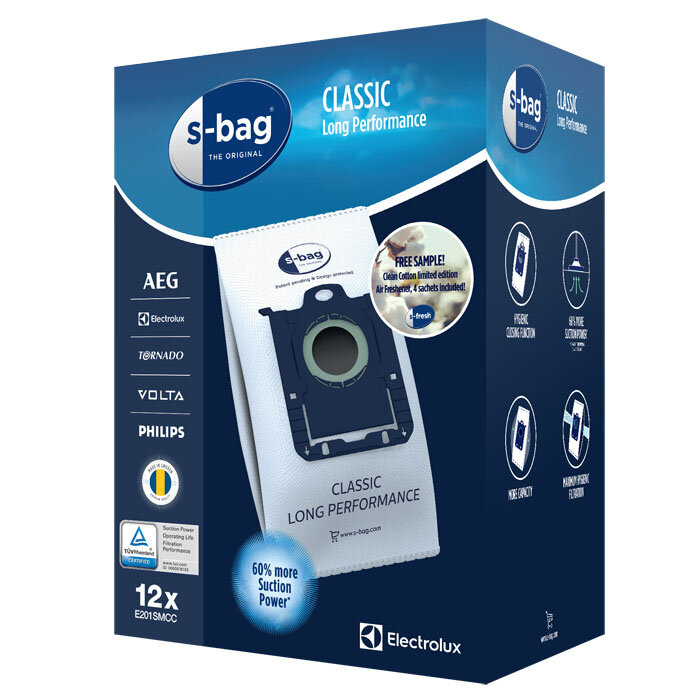 Worki ELECTROLUX E201SMCC S-bag Classic Long Performance - Megapack + 4 Saszetki Zapachowe