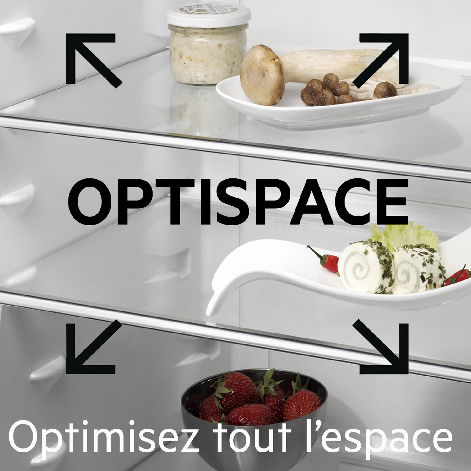 Intérieur d'un réfrigérateur avec de la nourriture.