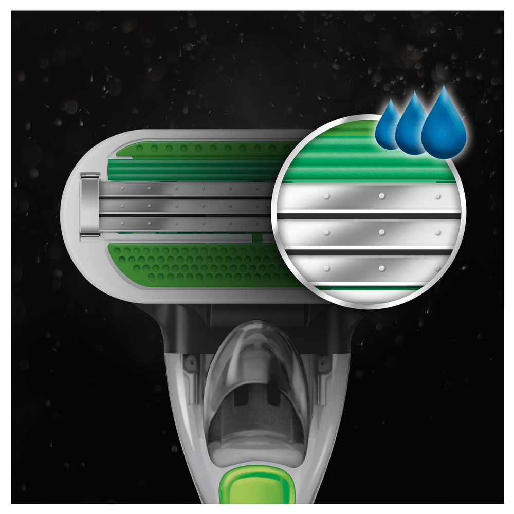 Maquinilla de afeitar - Gillette Body Para Hombre + 1 Cuchilla De Recambio, Tres hojas de afeitar