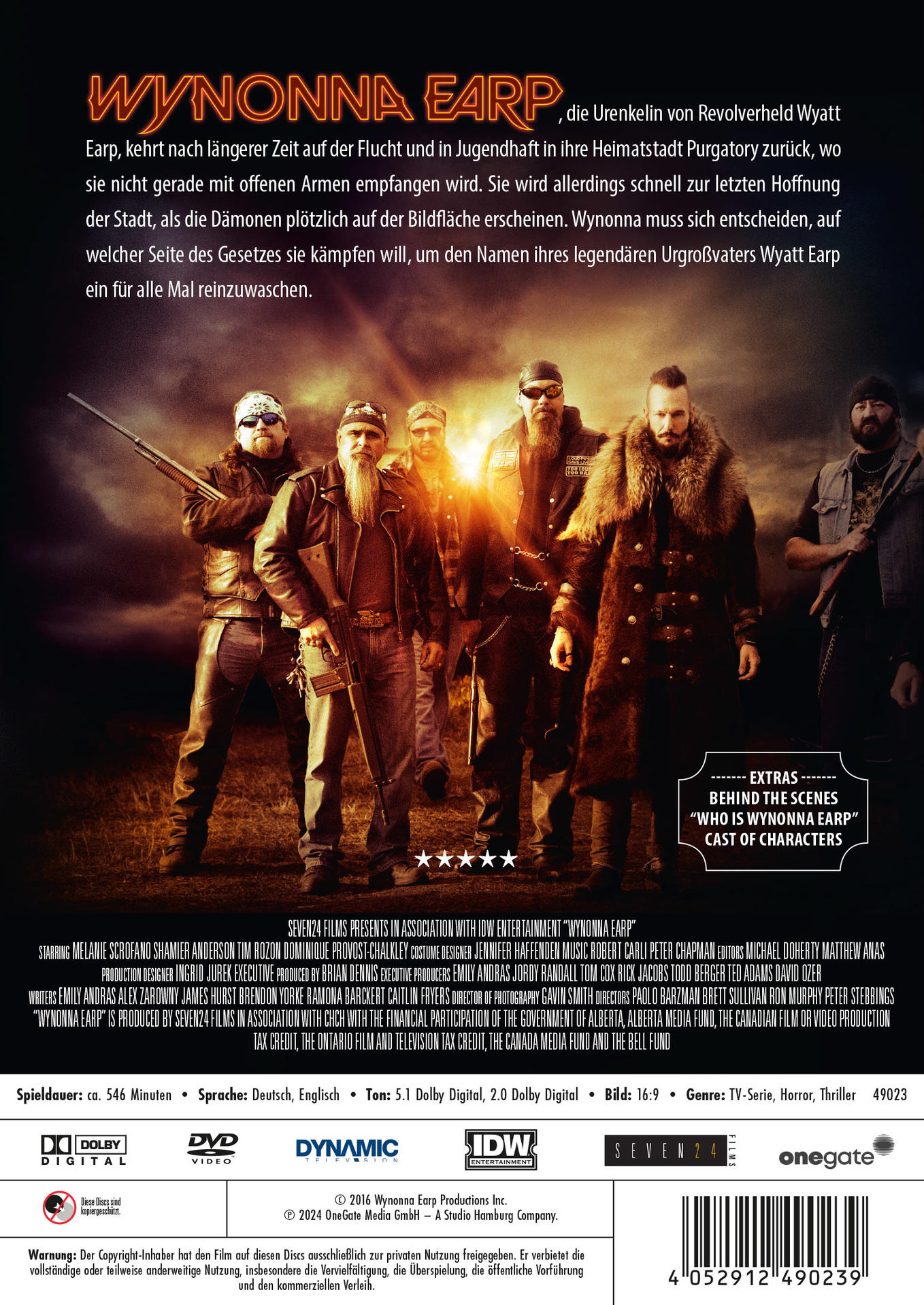 DVD-Cover mit Text und Bildern von Personen. Eine Gruppe von Männern steht in einer Reihe.