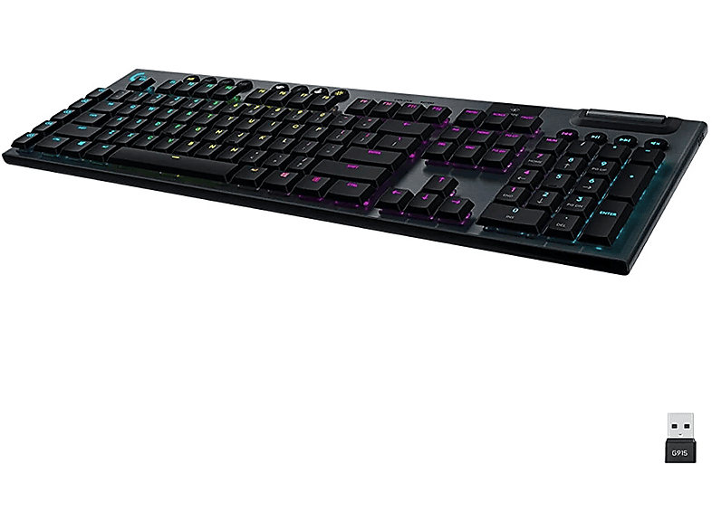 LOGITECH G G915 Lightspeed RGB Tam Boyutlu İngilizce Q Kablosuz Oyuncu Klavyesi - Siyah_0