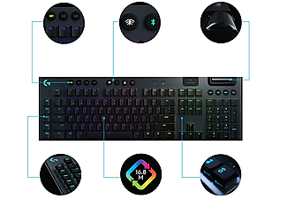 LOGITECH G G915 Lightspeed RGB Tam Boyutlu İngilizce Q Kablosuz Oyuncu Klavyesi - Siyah_6