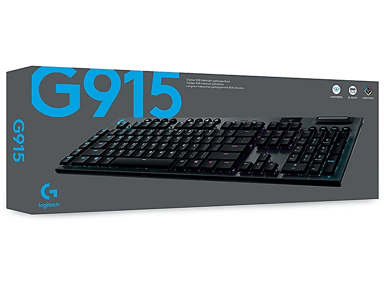 LOGITECH G G915 Lightspeed RGB Tam Boyutlu İngilizce Q Kablosuz Oyuncu Klavyesi - Siyah_7