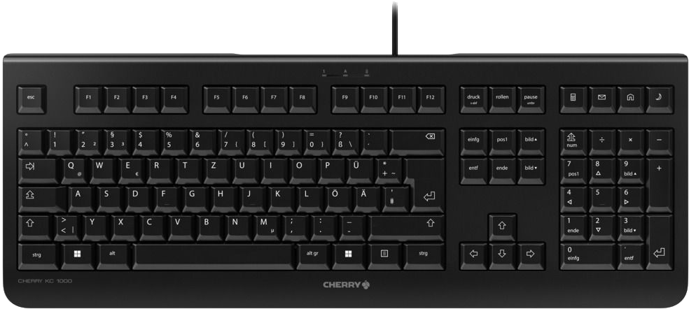 CHERRY KC 1000 vezetékes billentyűzet, Magyar kiosztás, fekete (JK-0800HU-2)