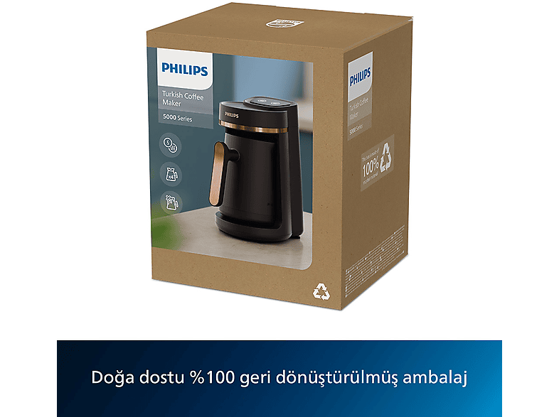 PHILIPS 5000 Serisi Türk Kahve Makinesi HDA150/60 Siyah Bakır_6