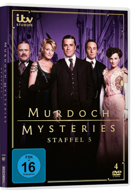 DVD-Cover von Murdoch Mysteries, Staffel 5, mit Castfoto.