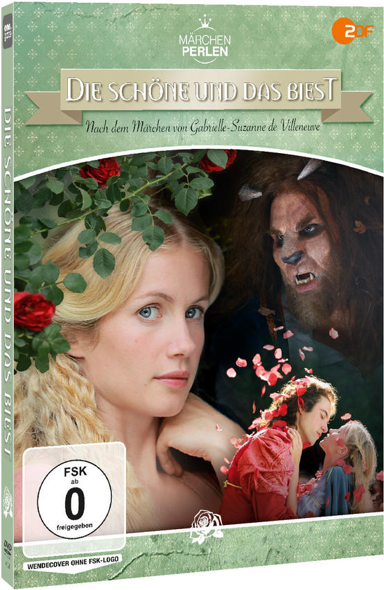 DVD-Cover von Die Schöne und das Biest mit einer Frau, einem Biest und einem Paar.
