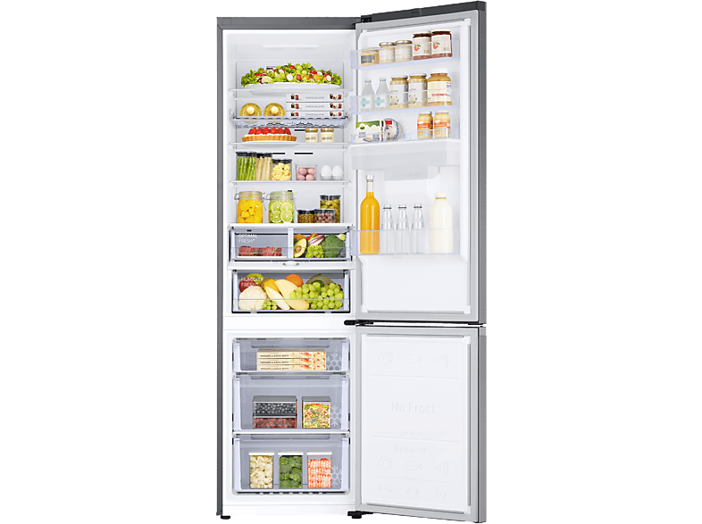 Samsung RB38C635ES9/EF, B7502 Kühl- und Gefrierkombination (E, 386 l, 2030 mm hoch, Standgerät, No Frost (verminderte Eisbildung), Inox)