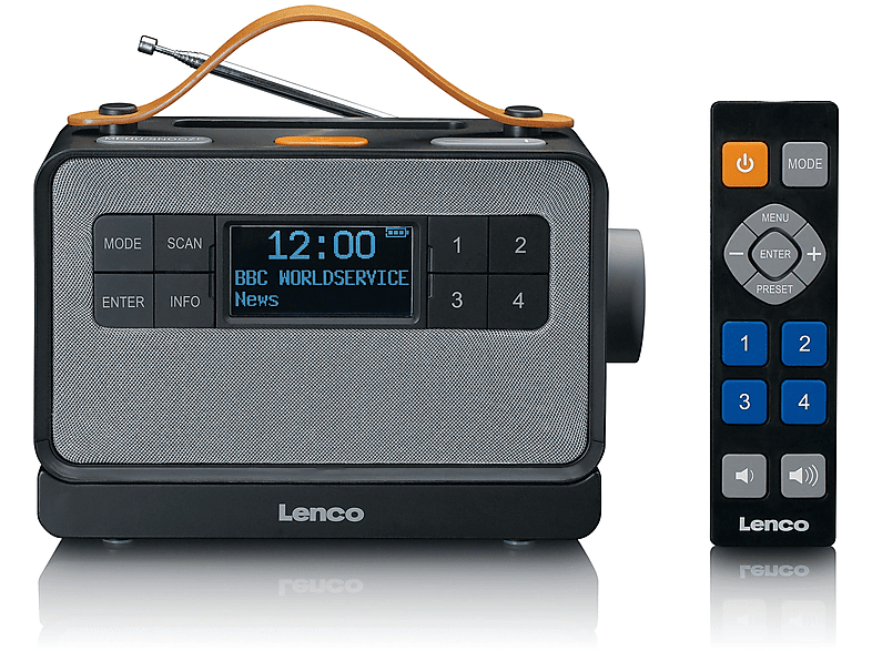 Lenco PDR-065BK - Transportables UKW-/DAB+-Radio mit großen Tasten und „Easy Modus“-Funktion