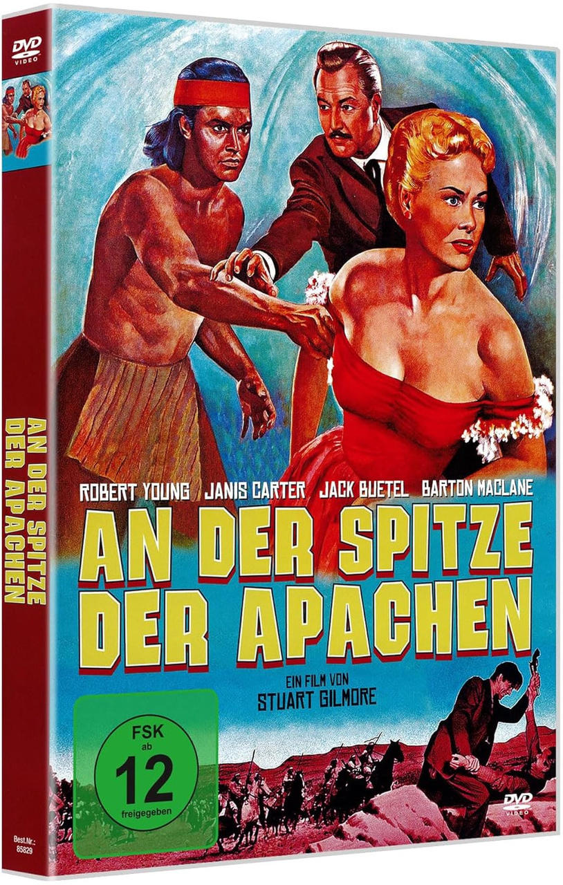 DVD-Hülle. Ein Mann und eine Frau sind auf dem Cover. Der Titel lautet An Der Spitze Der Apache.