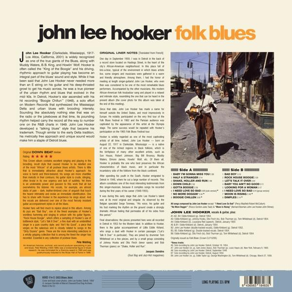 John Lee Hooker album borítója, szöveggel és a gitározó művész képével.