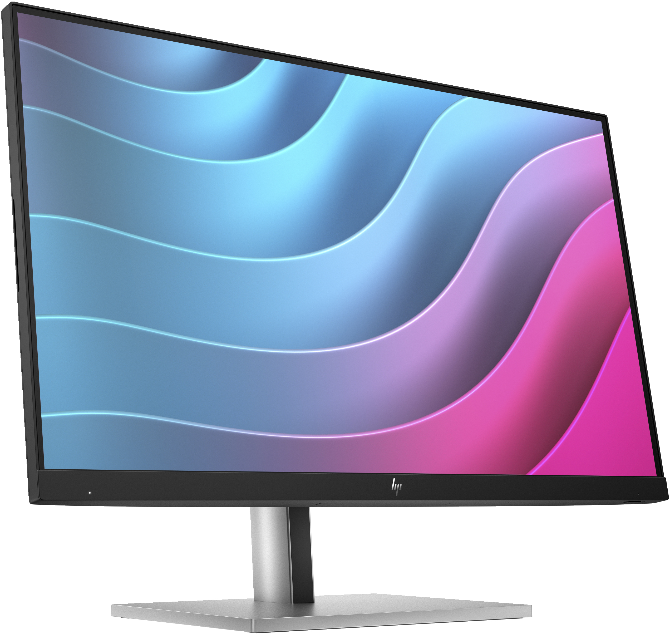 Ein Computermonitor mit farbenfrohem Wellendesign.