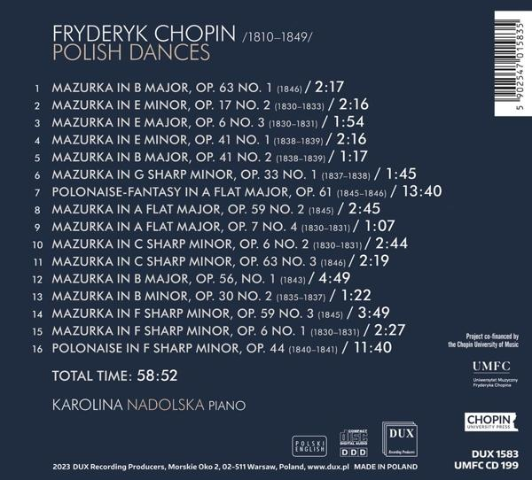 Cover mit Titel: Fryderyk Chopin, Polnische Tänze. Trackliste und Details.