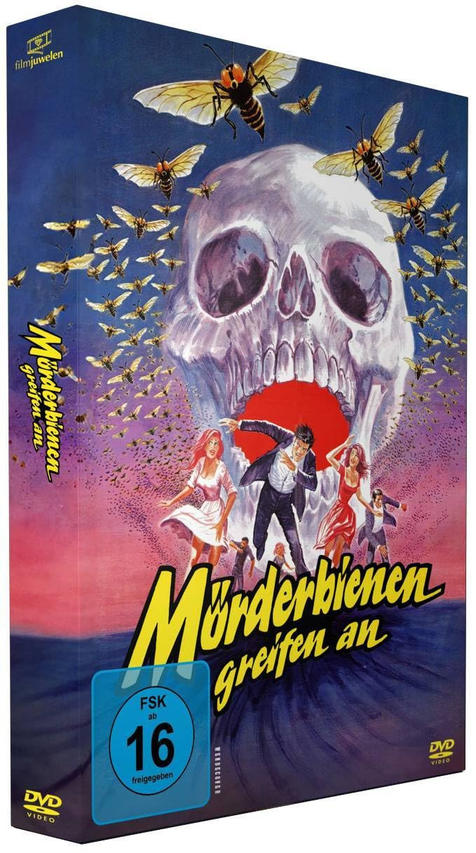 DVD-Cover mit Totenkopf, Bienen und wegrennenden Menschen.