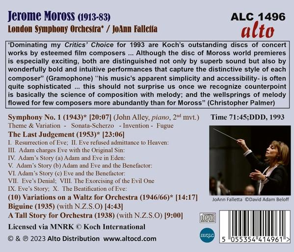 CD-Cover mit Komponist, Orchester, Dirigentin und Werkliste.