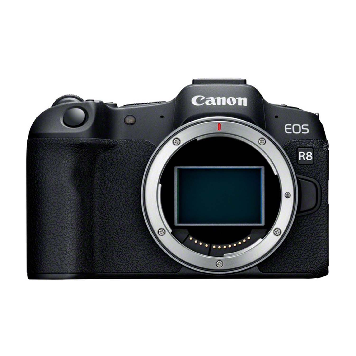Fotocamera Canon nera con obiettivo argentato.