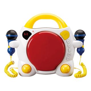 LENCO KCD-011KIDS - Lecteur CD karaoké portable (Rouge/Blanc/Jaune/Bleu)