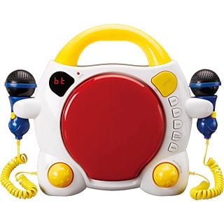 LENCO KCD-011KIDS - Lettore CD portatile per karaoke (Rosso/Bianco/Giallo/Blu)