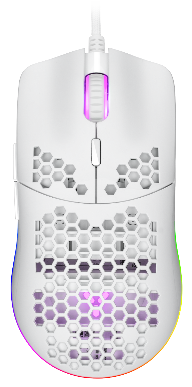 ISY IGM-4000-WT ultra könnyű vezetékes optikai egér, max 7200DPI, RGB LED, 5 gomb, fehér (2V225494)