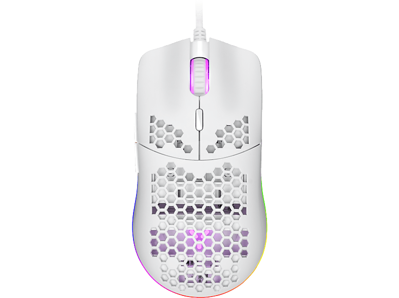 ISY IGM-4000-WT ultra könnyű vezetékes optikai egér, max 7200DPI, RGB LED, 5 gomb, fehér (2V225494)