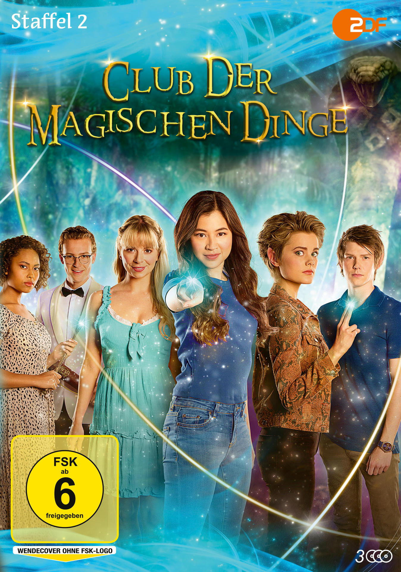 DVD-Cover für Club der Magischen Dinge. Zeigt eine Gruppe von Leuten und einen mystischen Hintergrund.
