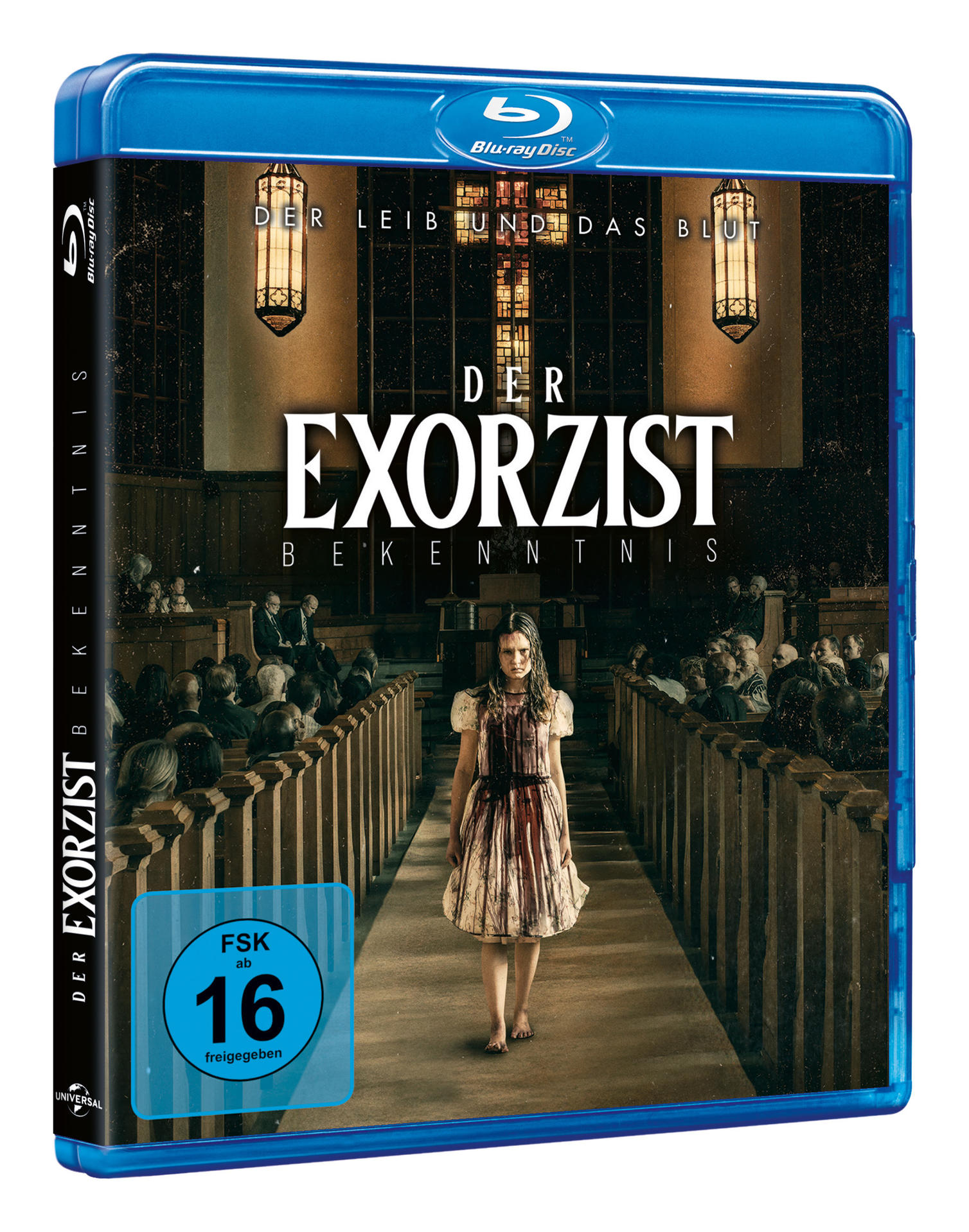 Filmcover von 'Der Exorzist' mit Mädchen in Kirche. Blu-ray-Disc.