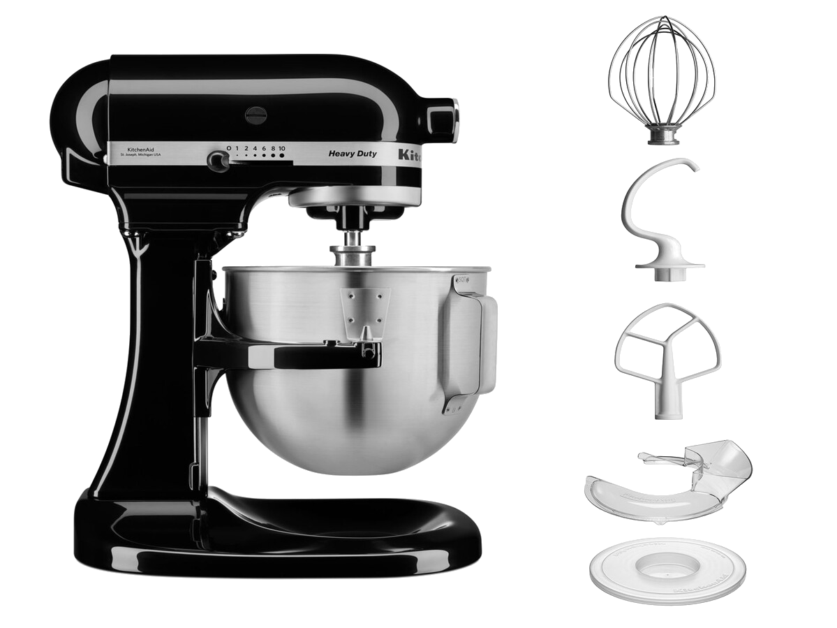 KITCHEN AID 5 KPM 5EOB Heavy Duty Küchenmaschine Onyx Schwarz (Rührschüsselkapazität: 4,8 l, 315 Watt)