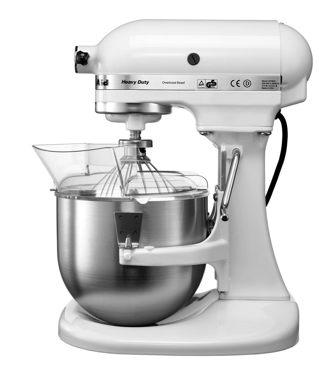 KITCHEN AID 5KPM5EWH Heavy Duty Küchenmaschine Weiß (Rührschüsselkapazität: 4,8 l, 315 Watt)