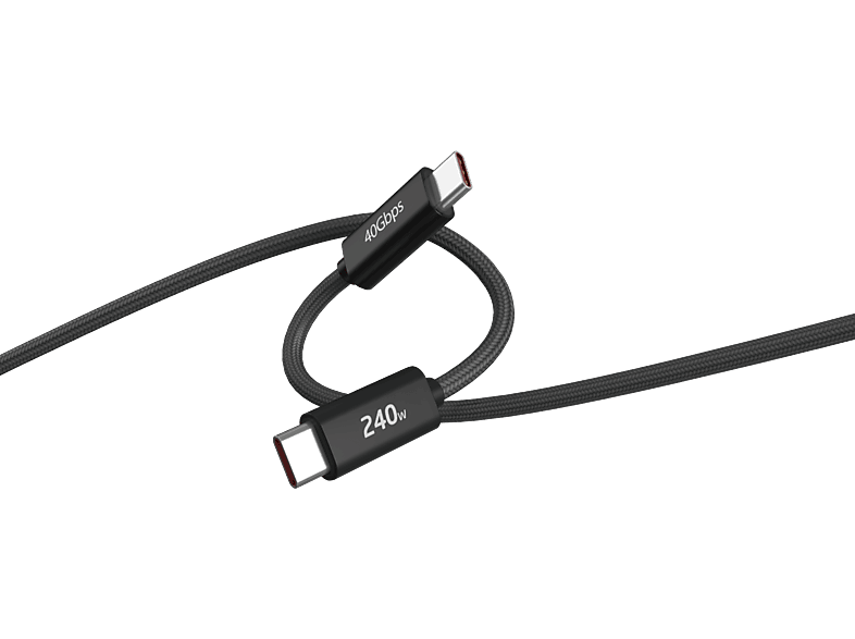 ISY IUC 6000 USB 4 Type-C összekötőkábel, 40 Gbit/s, PD 3.1 max 240W, 1,8 méter, fekete (2V225501)