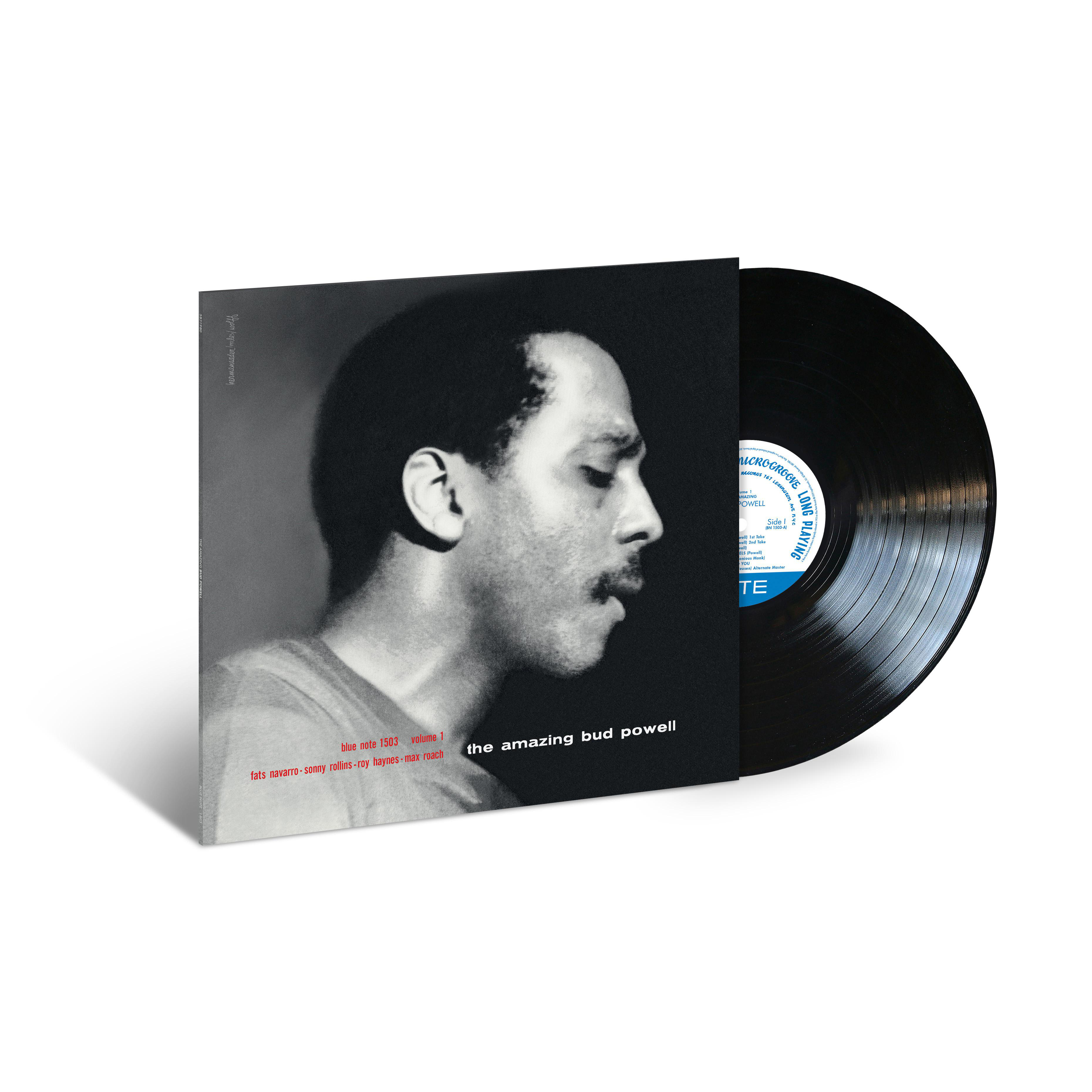 Das erstaunliche Bud Powell Album. Schwarze Vinyl-Schallplatte in Hülle, mit Schwarz-Weiß-Coverfoto.