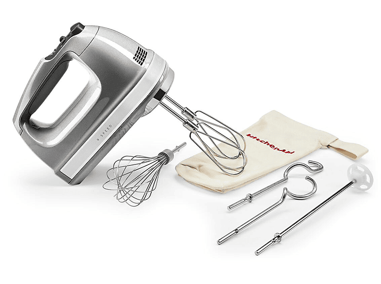 Kitchen Aid 5KHM9212ECU Handrührer mit 9 Geschwindigkeitsstufen (Kontur Silber, 85 Watt)
