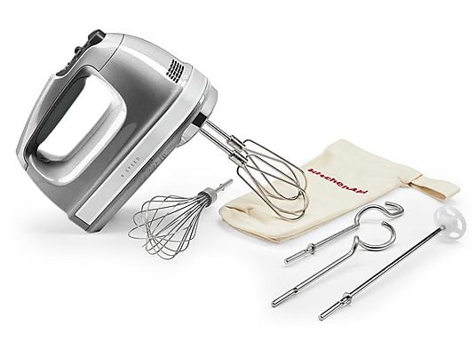 KITCHEN AID 5KHM9212ECU Handrührer mit 9 Geschwindigkeitsstufen (Kontur Silber, 85 Watt)