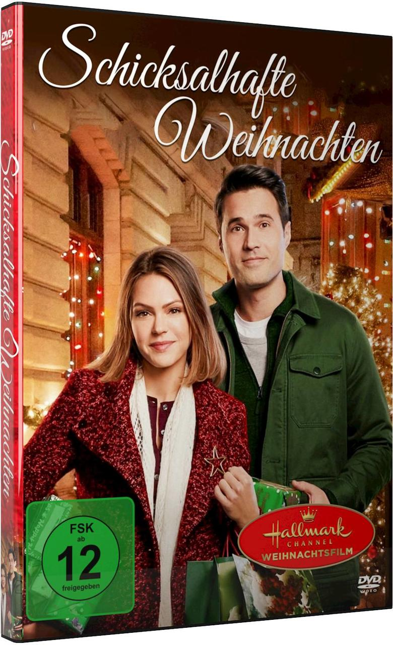 Ein Filmcover zeigt einen Mann und eine Frau. Text lautet Schicksalhafte Weihnachten. Ein Weihnachtsthema.
