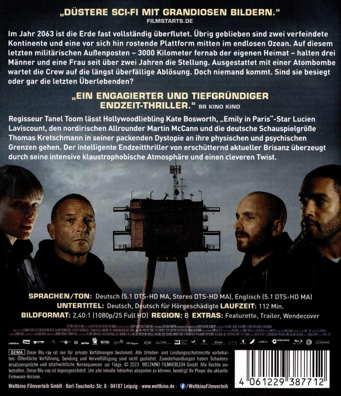 Rückseite einer DVD-Hülle mit vier Männern. Der Titel ist auf Deutsch, der Text enthält Details.